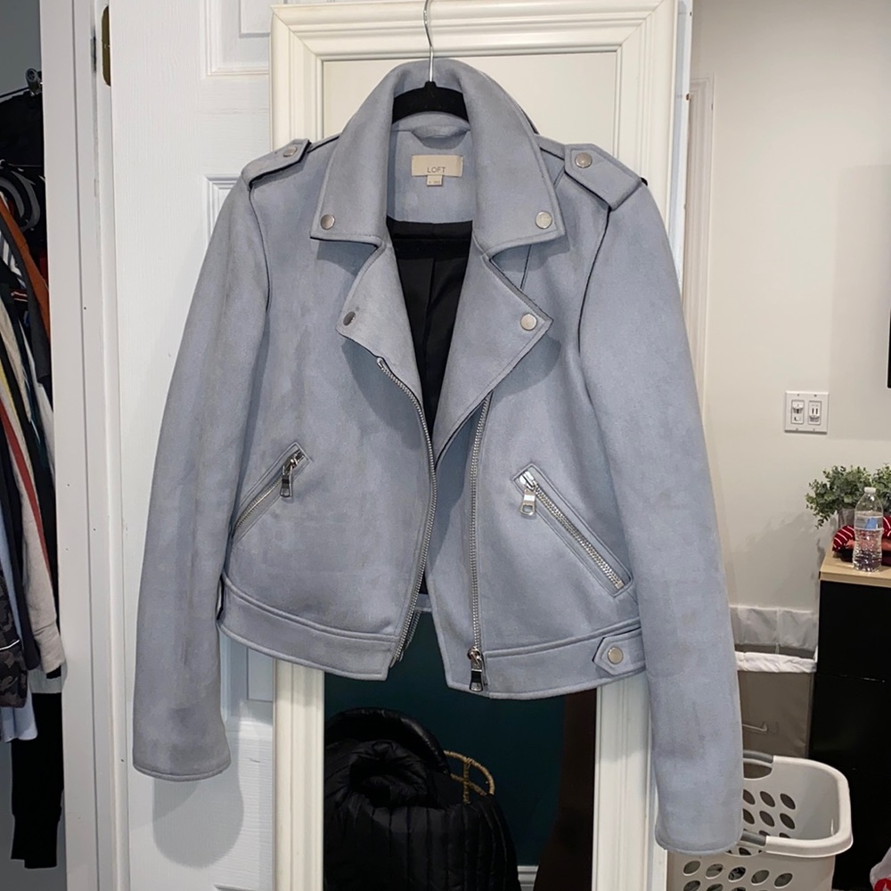 LOFT suede motto jacket